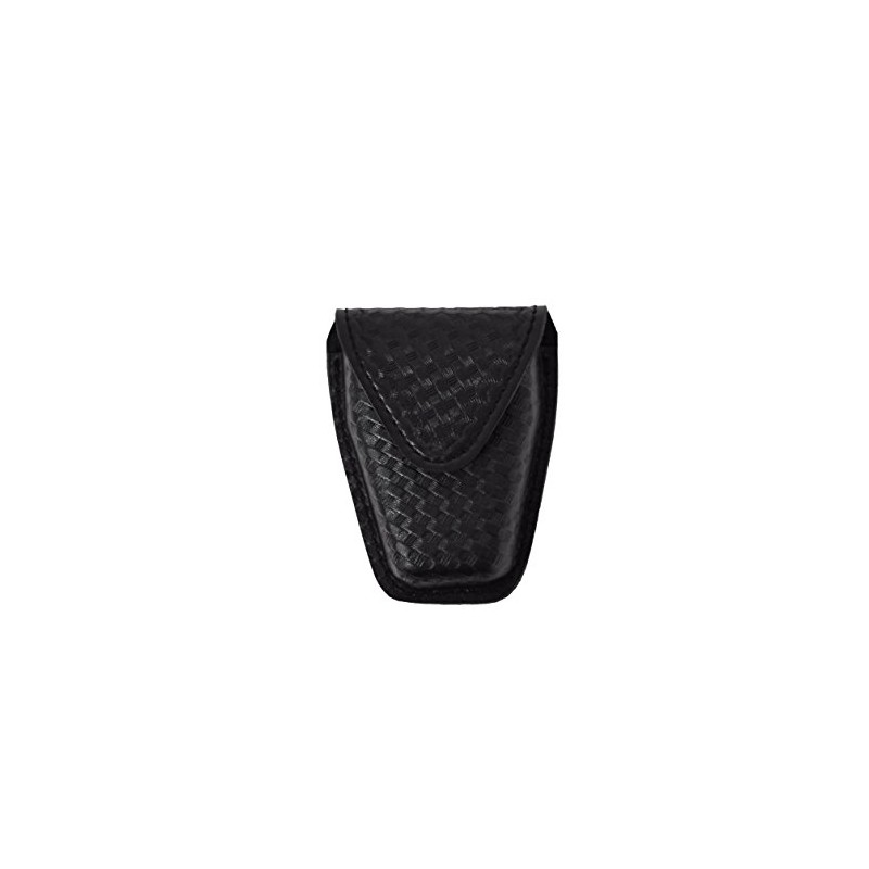 Bianchi 190-48HS: Handcuff Pouch Top Flap, STX Basket Weave, Black