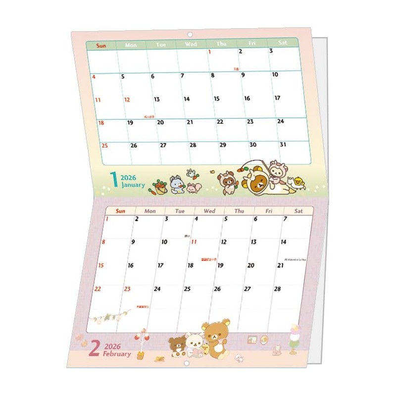 San-X Rilakkuma 2026 Wall Calendar, A4 CD40101