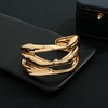 HUAYUNFANG Chunky Gold Cuff Bangle Bracelet for Women Multi Layered