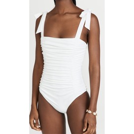 MINKPINK Women's Constance Ruched One Piece Swimsuit, White, XS