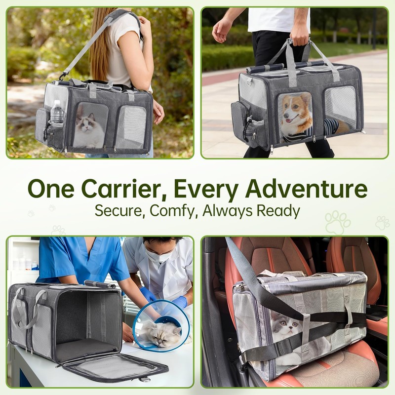 TOYSBOOM Cat Carrier for 2 Cats - Double Pet Carrier