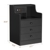 ADORNEVE Nightstand with Charging Station,Black Night Stand for Bedroom,End Table