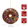 velumair Chocolate Donut with Sprinkles Christmas Ornaments 2024 Ceramics Ornaments