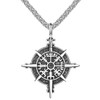 KONFEN Compass Necklace for Men Women, 24" Stainless Steel Compass