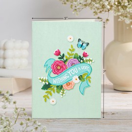 POPWOW Happy Birthday Pop Up Card, Colorful Flowers and Butterflies, Beautifull, Elegant, Floral 3D Greeting Card, Ideal Gifts for Mom, Sister, Women, Grandma, Stepmother, Aunt, Daughter, 5x7