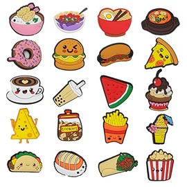 Juchuine 20pcs Food Icecream Shoe Charms,Shoe or Bag Jewelry Decoration,Accessories Pins for Kids Boys Teens Party Birthday Gifts