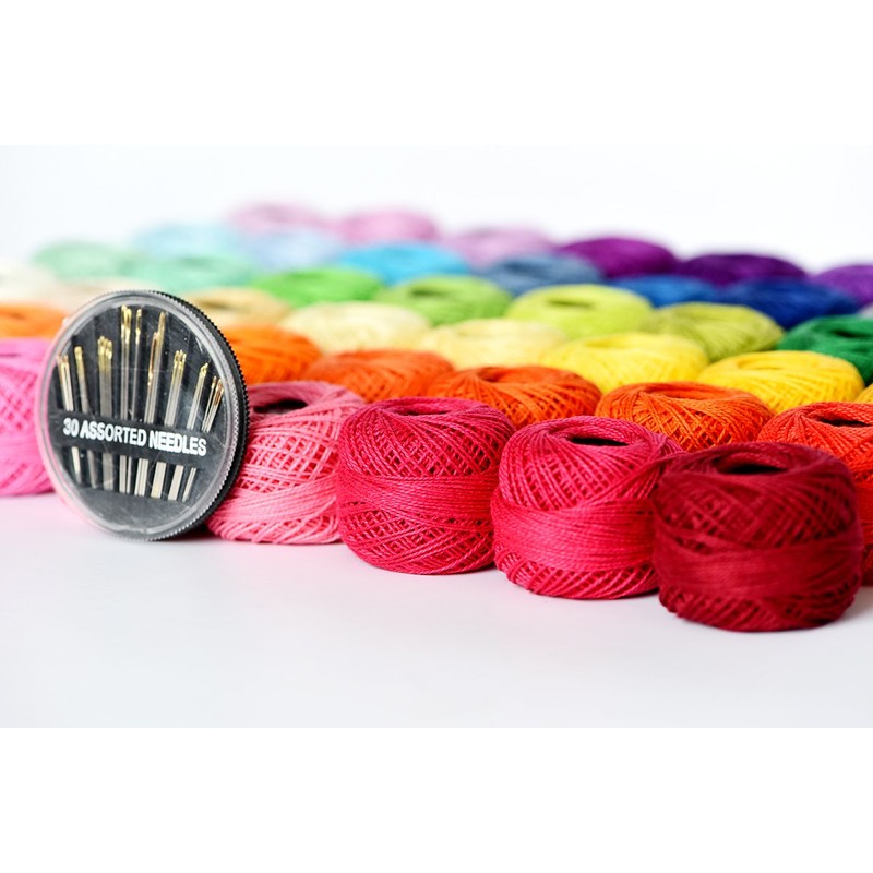 LE PAON 48 Crochet Thread Set Balls 100% Long-Staple Cotton