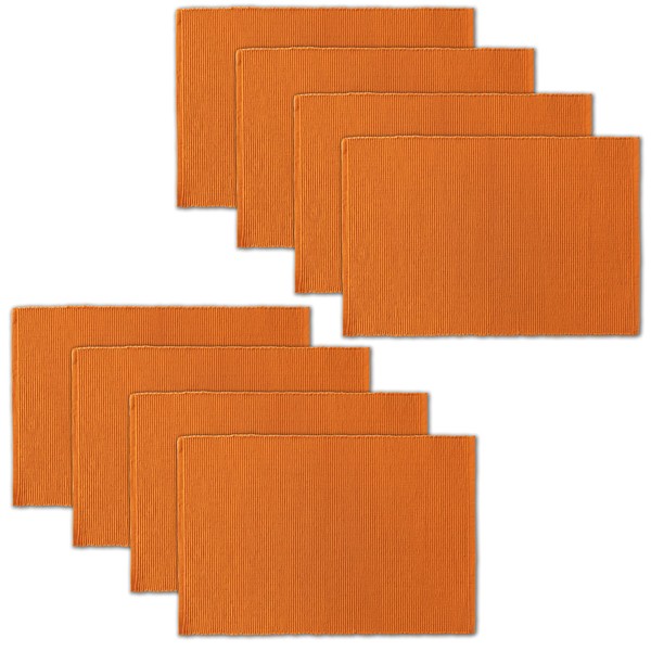 AVKA Studio 100% Cotton Ribbed Placemats - Set of 8-13