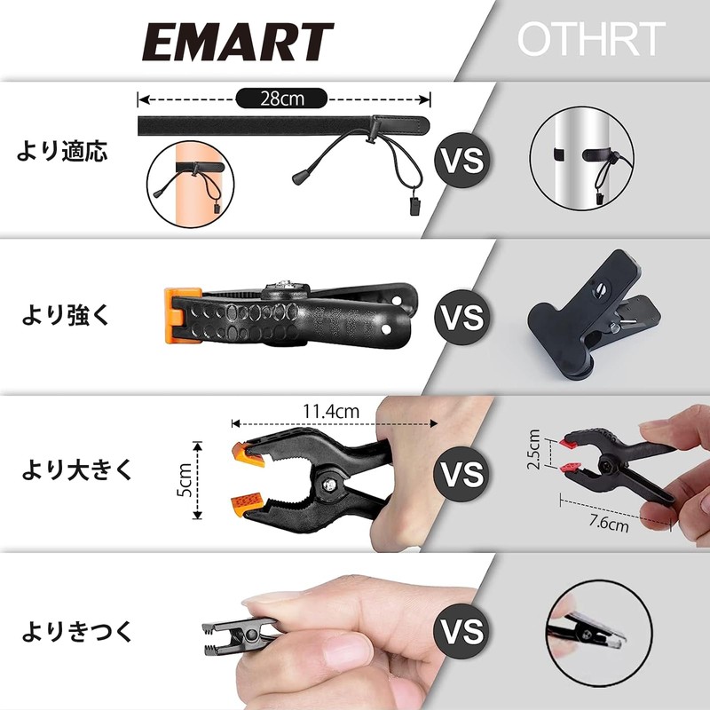 EMART Spring Clamp, Strong Clip, Background Cloth Clip, Rope Clip,