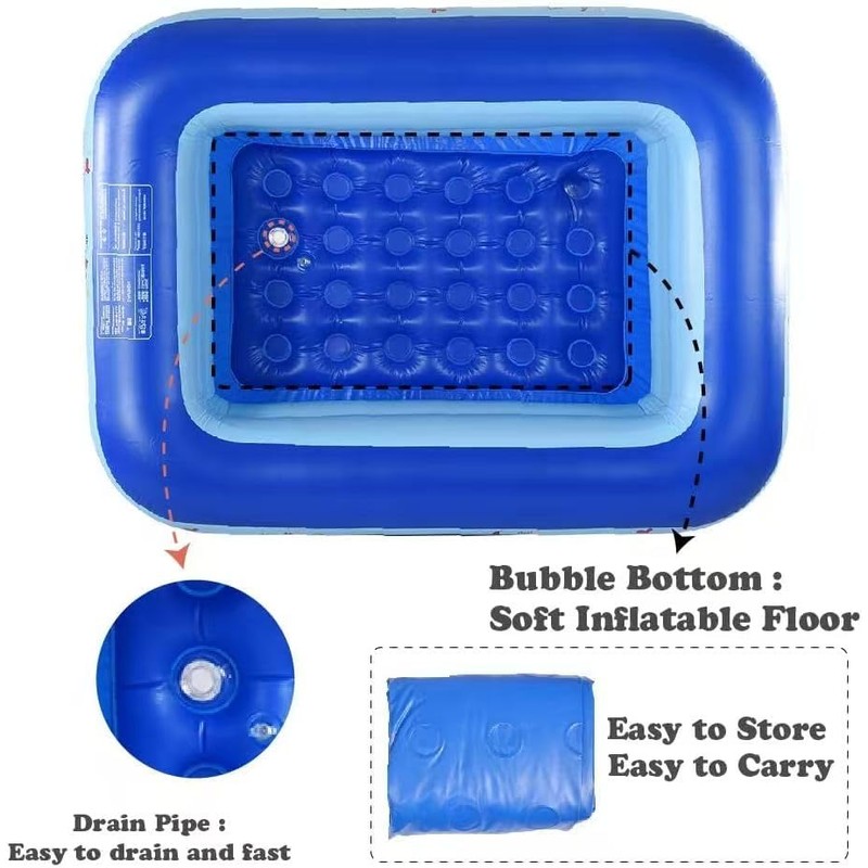 Peziang Swimming Pools, Inflatable Swimming Kiddie Pool for Kids Baby,