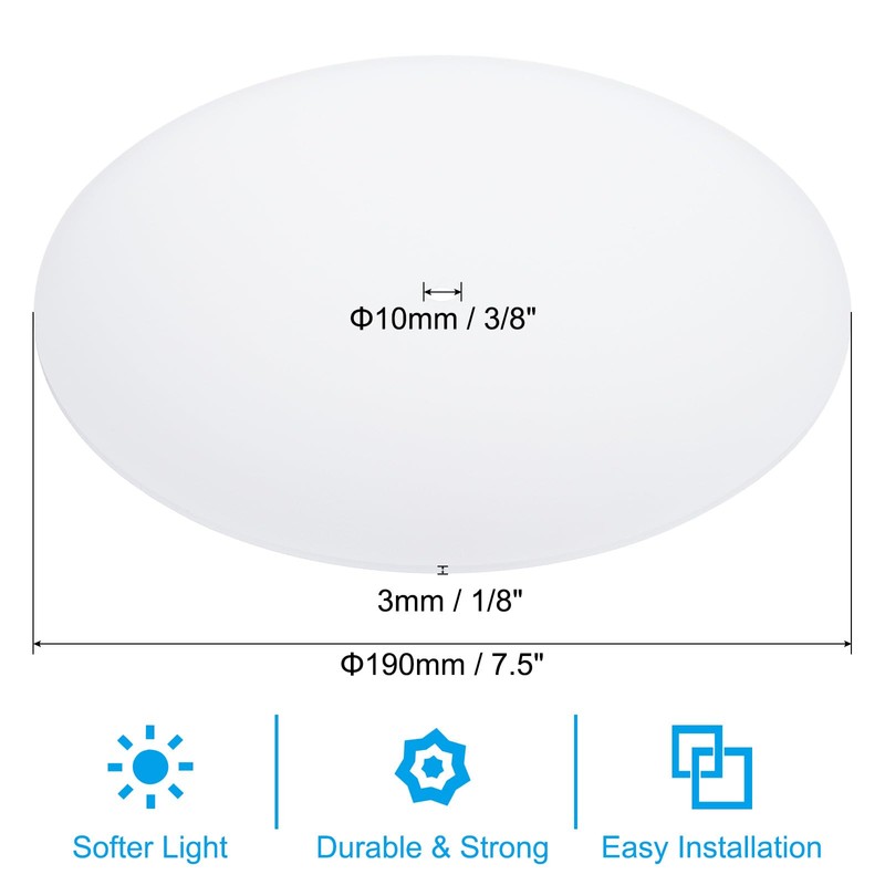 PATIKIL Lampshade Diffuser, 7.5" Diameter with 3/8" Center Hole Round