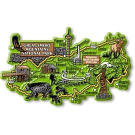Great Smoky Mountains Set of 6 Magnets by Classic Magnets, Collectible Souvenirs Made in The USA