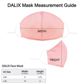 DALIX Cloth Face Mask Reuseable Washable in Pink Made in USA - L-XL Size