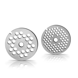 Bosch MUZ457LS Perforated Discs for Mincer, 2 Discs: 3 mm, 6 mm, Stainless Steel, Dishwasher Safe for MUM 4, MUM 5, MUM Series 2 Food Processor, Silver