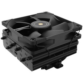 Thermalrlght SI-100 Black CPU Air Cooler, 6×6mm Heat Pipes, TL-E12B PWM Quiet Fan CPU Cooler with S-FDB V2.0 Bearing, AGHP 3.0 Technology, for AMD AM4 AM5/Intel 1150/1151/1200/1700/2066, PC Cooler