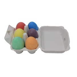 Bright Ideas PK06 Egg Shaped Chalks, Bright Coloured Playground Chalk for Children, Bright Washable Sidewalk, Pavement, Blackboard Chalk 6 Assorted Colours, 7cm Assorted Chalks