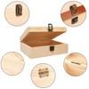 YXFZPAN Wooden Box with Hinged Lid - 8x6x3 Inch Natural