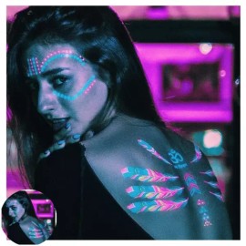 야광 타투 스티커 형광헤나스티커 Glow in the Dark Tattoo Sticker Fluorescent Henna Sticker
