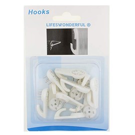 10pcs - White Picture Hanger Hooks – Ideal for Hanging Frames On Brick, Hollow Cavity, Drywall or Plasterboard - by Lifeswonderful