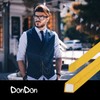 DonDon Mens Handmade Silk Look Ties 6cm, ochre-yellow