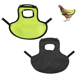 BODY16G CZCZ 2 Pieces Chicken Saddle with Adjustable Elastic Band, for Hens Protection, Chickens Aprons for Hens for Back & Side Feather Protection,Correct for Hens Poultry Accessories (Green Black)
