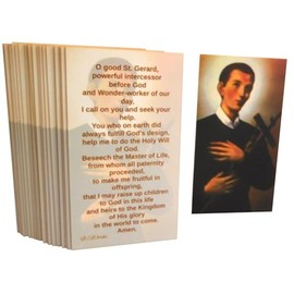 Westmon Works St Gerard Holy Card Bulk Pack Classic Prayer to Patron Saint of Expectant Mothers, Set of 25