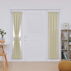 Deconovo Door Curtain Blackout Door Window Curtains for Front Door French Door Curtains with Tieback Door Blinds for Door Window,Beige,W25 x L72,1 Panel