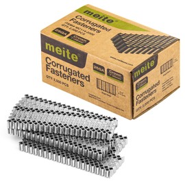 meite Corrugated Fasteners MC114 25 Gauge 1-Inch Crown 1/4-Inch Length Staples Corrugated W Fasteners for Pneumatic Corrugated Tools, for Woodworking Projects (2,000 Counts/Box)