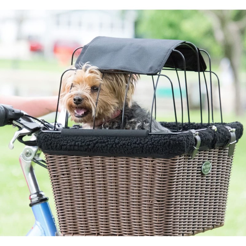 Travelin K9 Pet-Pilot MAX Wicker Bike Basket for Dogs/Cats -
