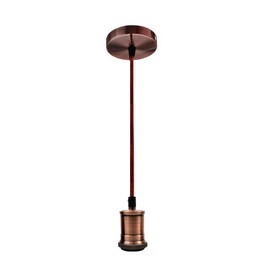 UK E27 Screw Ceiling Pendant Light 3Core Fabric Cable Flex Holder Fitting Lighting (Copper)