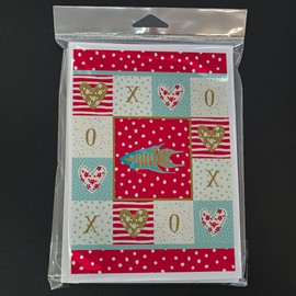 Caroline's Treasures Paradise Fish Love Greeting Cards and Envelopes Pack of 8