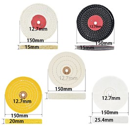 QZATACAEN 150 mm Polishing Discs Five Packs for Table Sander with 12.7 mm Pin Hole Pack of 5