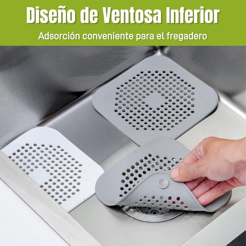 Hopeway 4 PCS Tapón de Silicona para Desagüe de Suelo,Gris