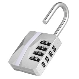 Zhege Lock with Combination Code, 4 Digit, Padlock Numbers, Large for Gym, Locker, School Locker, Cabinet, Weatherproof Combination Lock Outdoor for Garden Door, Basement Door, Fences (Silver)