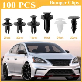 CP-AUTO For Nissan 100Pcs Car Bumper Hood Clips Retainer Rivet Fastener Fender Push Pin