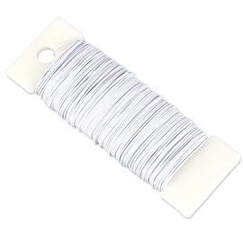 38 Yards 114 Ft 22 Gauge Flexible Wire Paddle Wire White Floral Wire,Metal Wire for Ribbon Making,DIY Crafting Wreath,Floral Arrangement,Bouquet Stem Wrapping,Christmas Wreaths Tree,Wedding Bouquets