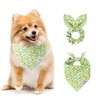 E-Clover Summer Lemon Dog Bandanas & Matching Scrunchie Set Green