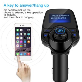 KIMISS Car Bluetooth FM Transmitter, T11 Bluetooth Wireless Handsfree MP3 Player FM Transmitter USB Charger