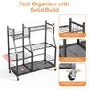 Garden Tool Organizer with Wheels for Garage, Freestanding Garage Tool