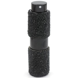 Bestbling Crystal Rhinestone Empty Portable spray bottle, Cosmetic Perfume Spray Bottle Spray Essential Oil Bottle Glass Perfume Bottle 15ML (Black)