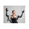 Women's Costume Set Elastic Spandex Shiny Wet Long Gloves and