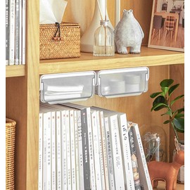 PowerKing 2pcs Organizador de Cajones Autoadhesivo para Debajo del Escritorio, Bandeja de Almacenamiento Grande para Lápices de Escritorio para Oficina, Hogar, Escuela, Cocina (Blanco)