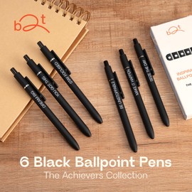 BETTER TOGETHER Achievers Inspirational Pen Set - Motivational Quotes Office Gift, Congratulations on Promotion, New Job Goal Business Pens, Adult Graduation Gifts Stylish Sets (Black)