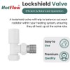 Hot Flow All-White Estuary Angled TRV Thermostatic Radiator Valve (Pair)