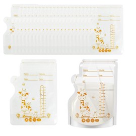Breast Milk Bags, Breast Milk Storage Bags, Breastmilk Storage Bag, Freezing Breast Milk Collection Bags, Pre-Sterilised, Self-Employed, Leak-Proof, 50 Pieces Breast Milk Bags, 250 ml
