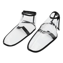 Folding Barber Shoes Cover,ANGGREK Barber Shoes Cover Salon Hairdressing Shoes Cover Transparent Shoes Cover for Massage Stores Spas(M)