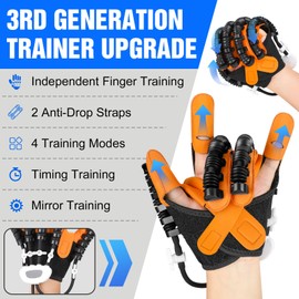Dvoliaw Hand Rehabilitation Robot Gloves, 3rd Generation Portable USB Chargeable Hand Stroke Recovery Equipment, 4 Modes & 9 Strength Levels Robot Hand Gloves For Hemiplegia Hand Therapy, Left hand S
