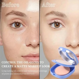 Base de Maquillaje KIRRMING en Polvo Compacto Mate con FPS 30, Larga Duración y a Prueba de Agua
