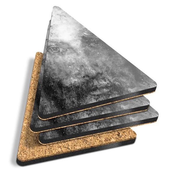 4 x Triangle Coasters - BW - Amazing Watercolour Christian