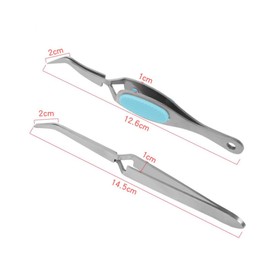 SAFIGLE 2pcs Stainless Steel Nail Shaping Tweezers Cuticle Pusher X-Type Nail Pinching Tool for and Manicure